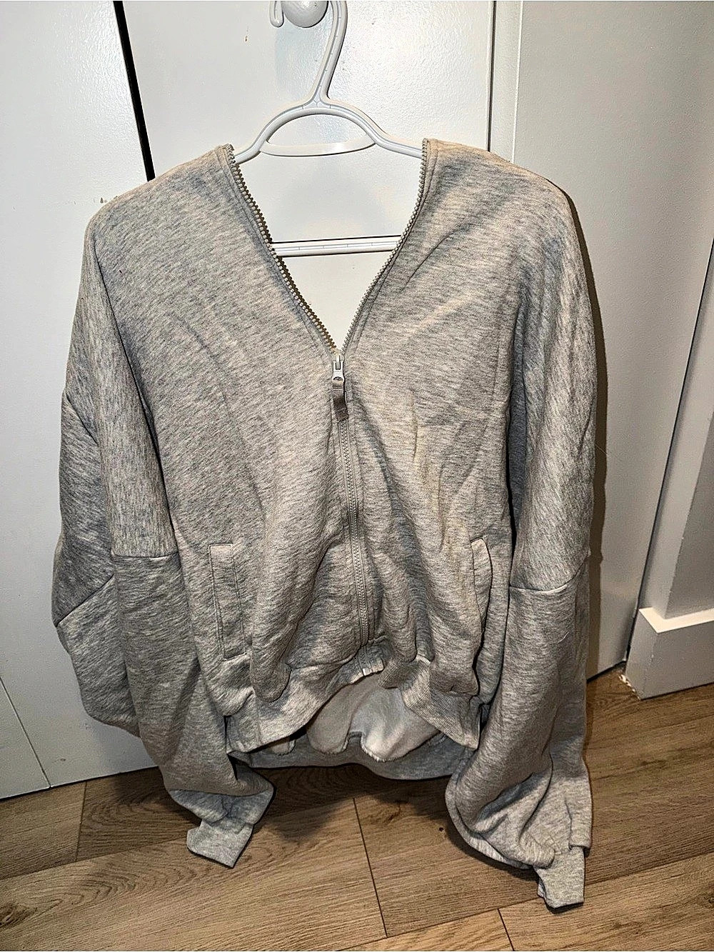 Gray zip up hoodie